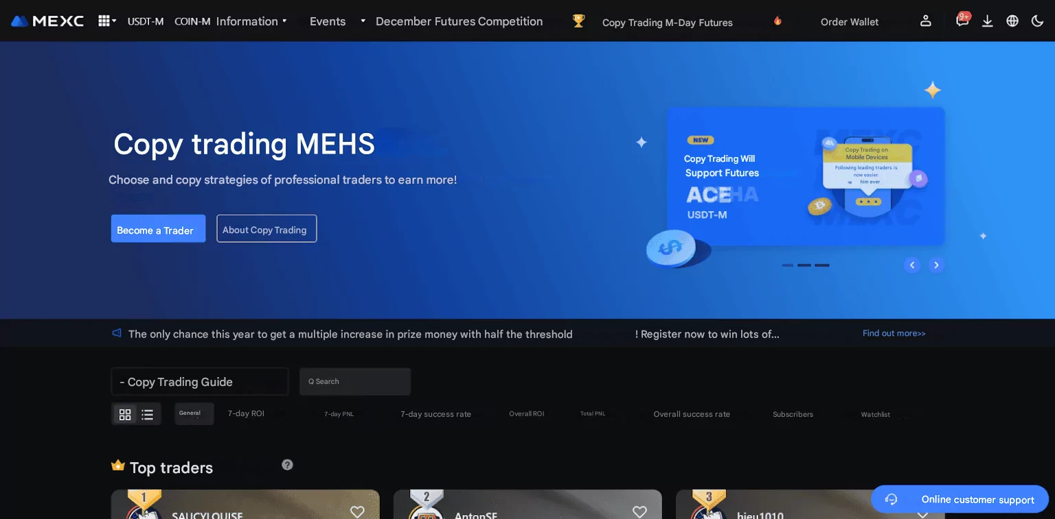 Copytrading MEXC
