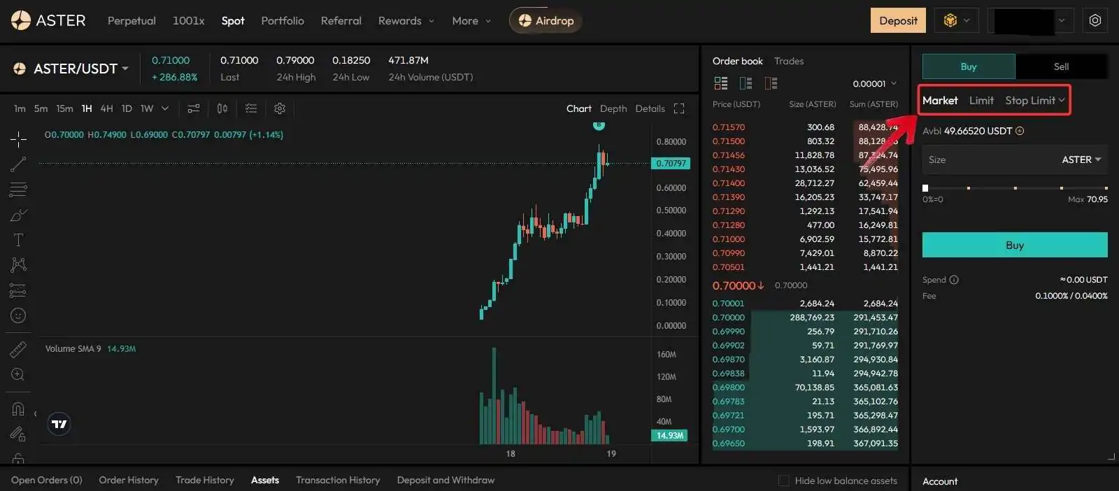 Покупка $ASTER