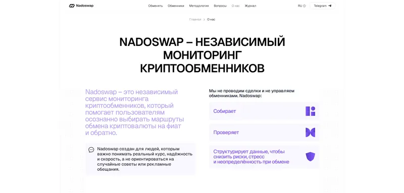 Главная страница Nadoswap